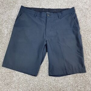 Adidas Mens 36 Solid Black Elastic Waist Chino Stretch Golf Shorts